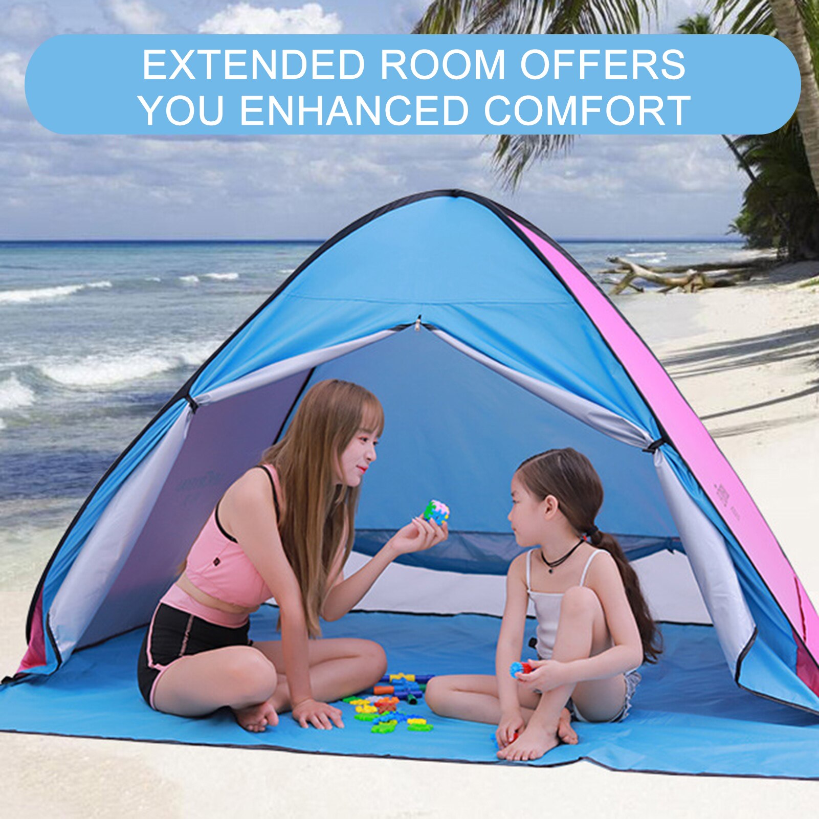 Cheap Goat Tents Outdoor Camping Tent Pop up Fun Play Tent Automatic Instant Tent UV Protection Tent Sun Shade Awning for Camping Beach Backyard Tents 